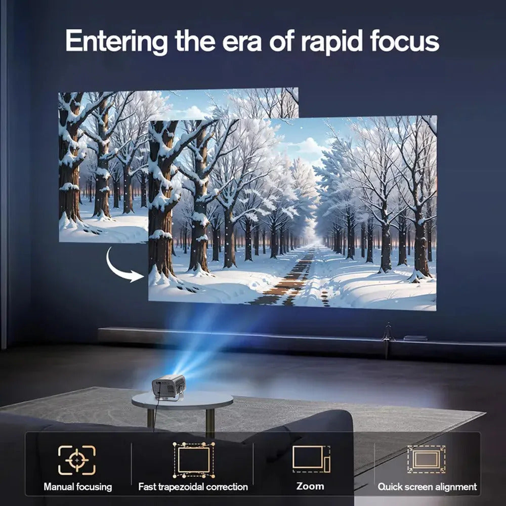 A10 Android 13 Projector Mini Home Cinema H713 BT5.2 1080P Smart 3D Portable Video Projector, HY300PRO Upgrade
