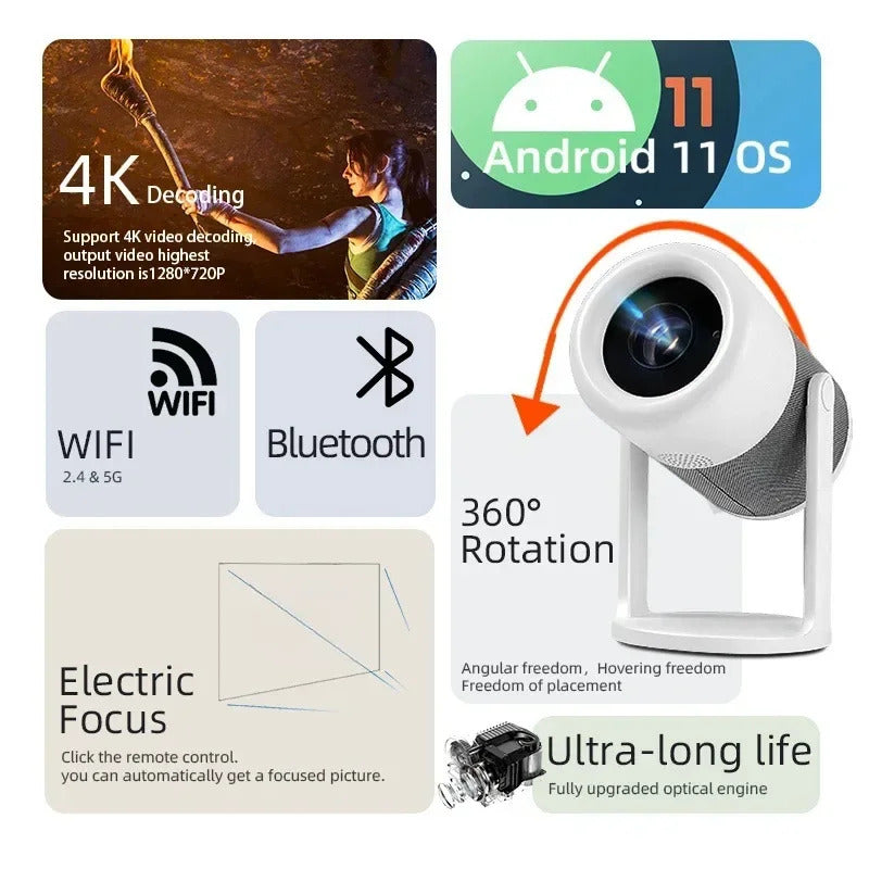 P310 projector 4k high definition cross-border portable barrel type Android highlight projector