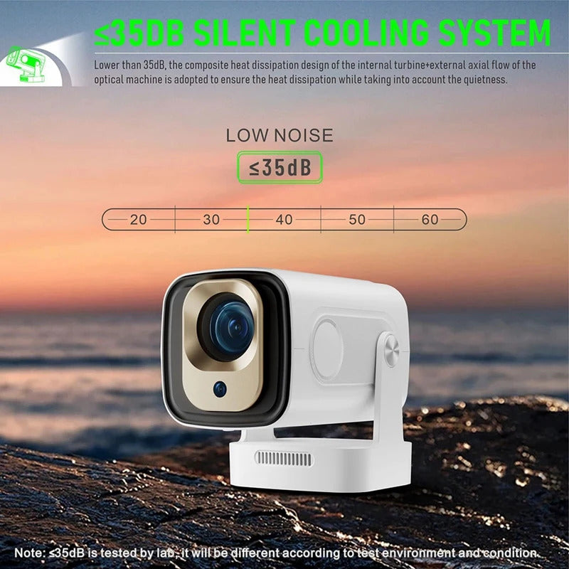 B03B-HY260 PRO 1080P Android 11 4K Projector 200ANSI Wifi6 BT5.4 Cinema Outdoor Portable 180°Rotable Projector Global