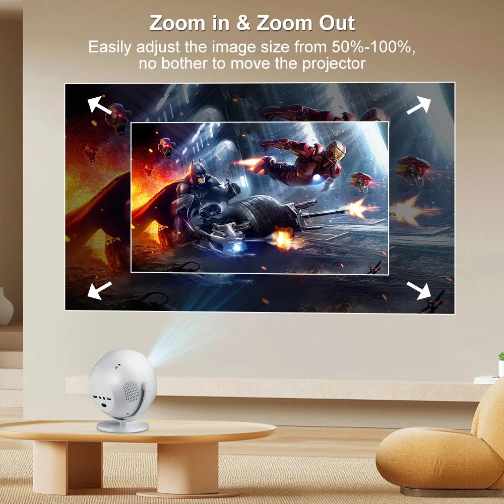 P360 4K Video Projector Native 720P Android11 Wifi BT Allwinner H713 200ANSI Outdoor Home Cinema Auto Keystone Proyector