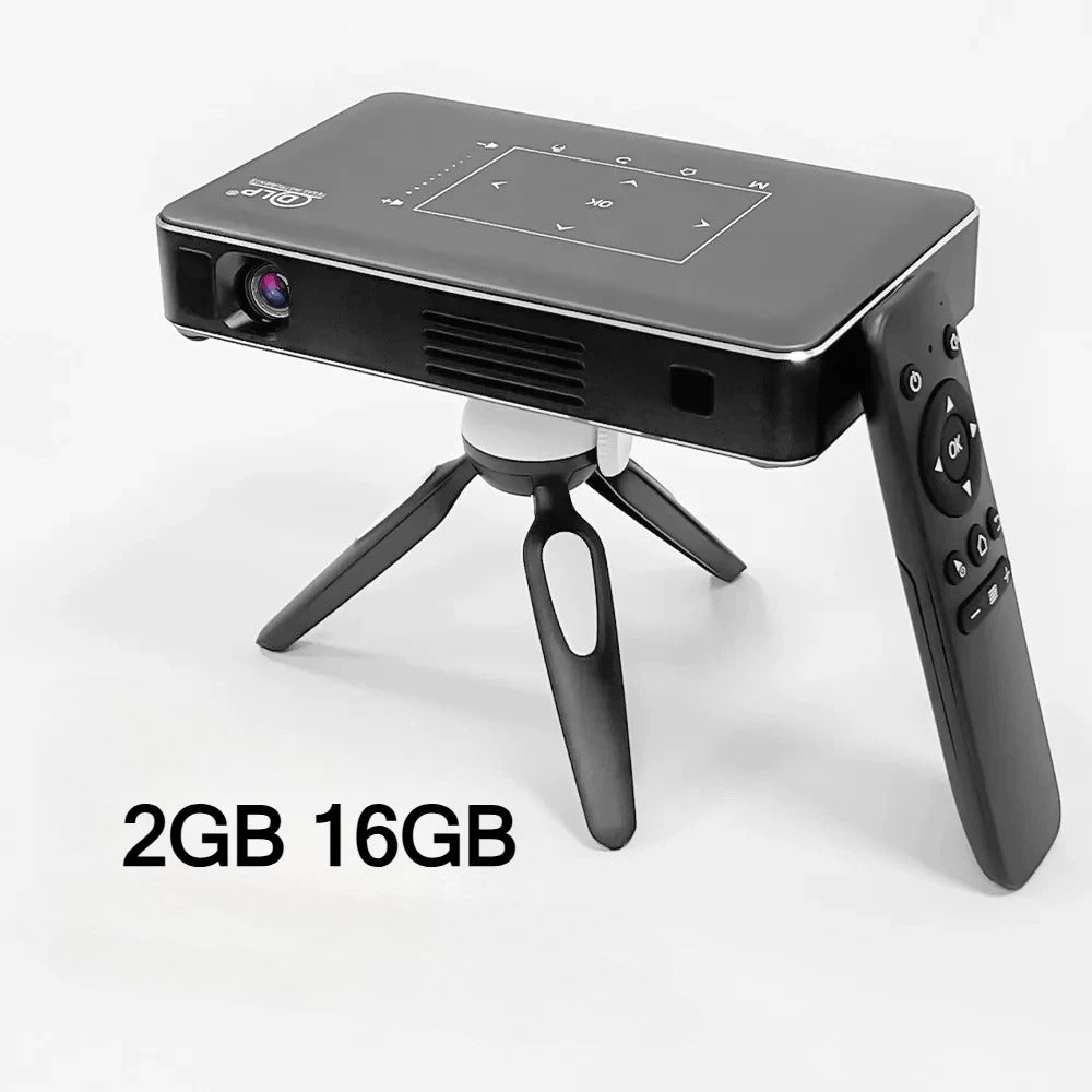 P10-II Portable DLP Android 9.0 Mini Projector Support 3D WIFI 100M RJ45 LAN Bluetooth 4.2 Home Cinema LED Video Projector 4K P10 II 2GB 16GB