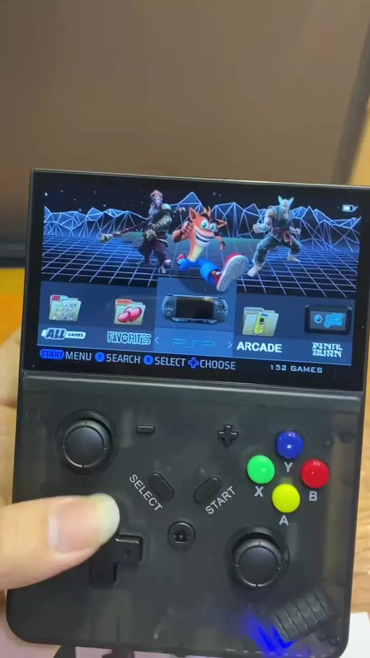 M18 64G/128G Handheld Game Console 20000+/30000+Game 4.3in LCD Screen Retro Video Game Console Birthday Gifts for Boys and Girls Translucent black