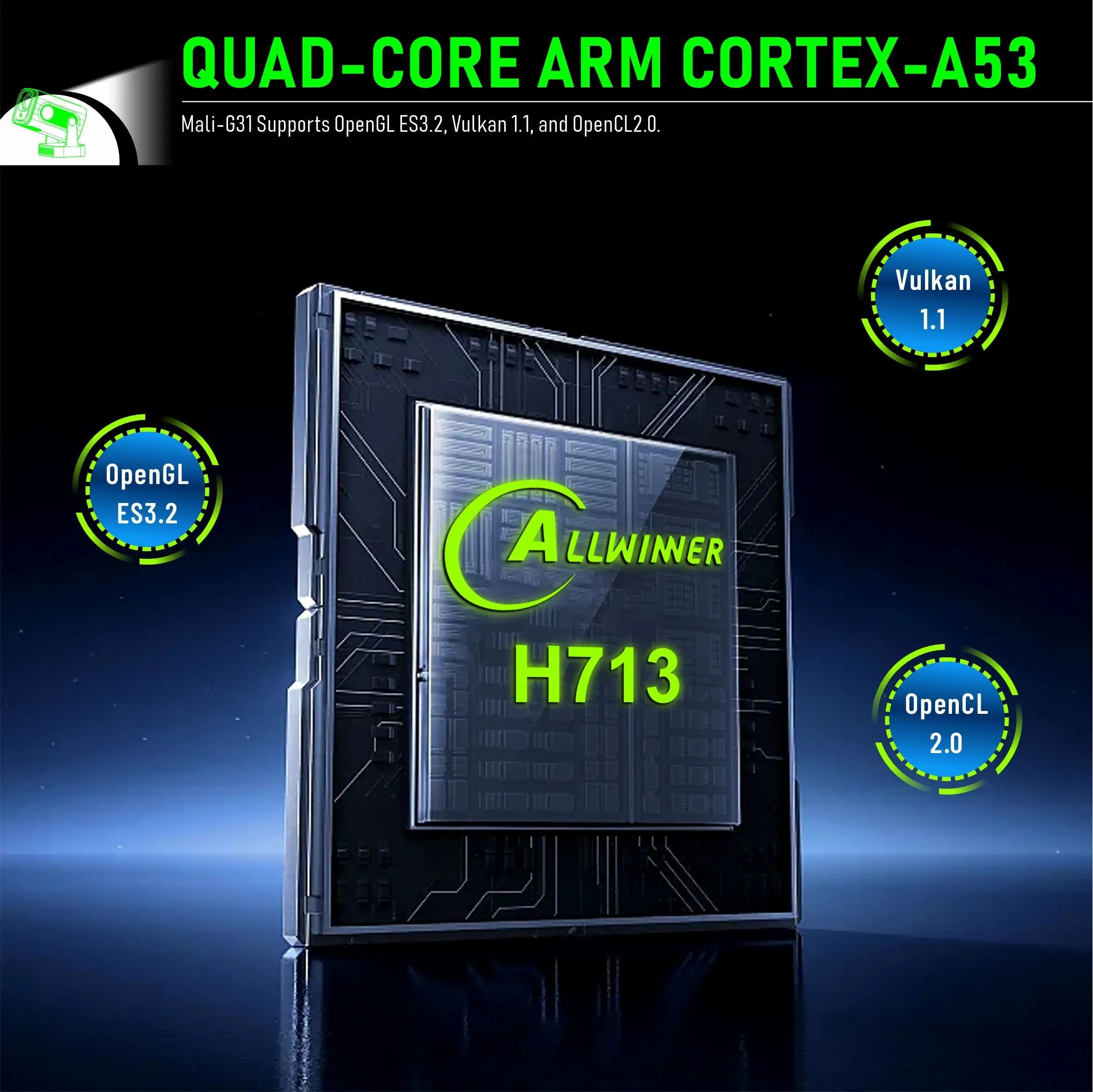 2025 HY260 PRO 1080P 1920x1080P Allwinner H713 Android 11 Projector 400ANSI Wifi6 BT5.4 Cinema Portable 180° Rotable Projector