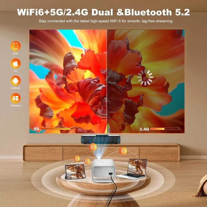 2026New TP350 Projector Smart Native 1080P Free-Style Projection High-quality Android 13 OS 650 ANSI Christmas Decorations