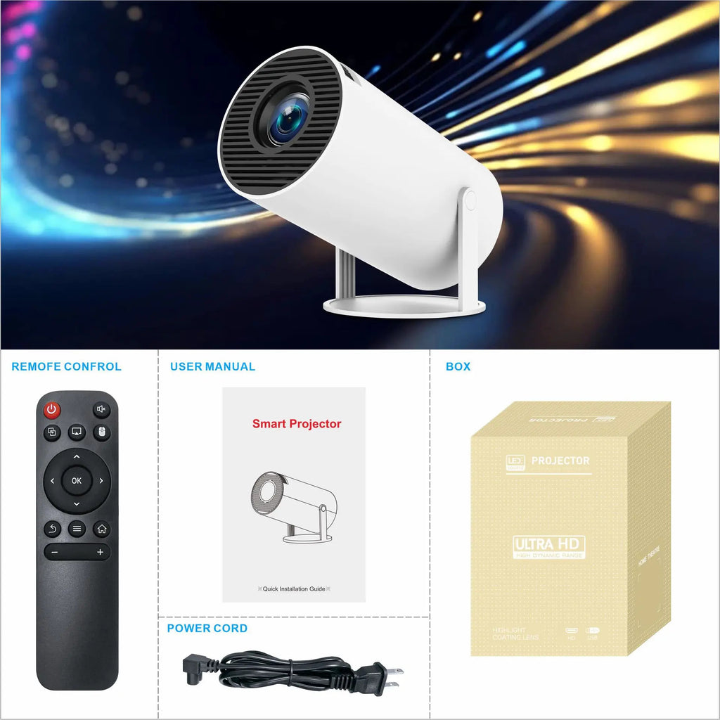 Magcubic HY300 Pro+ 4K Android 11 Portable Projector 8000 Lumens WiFi 6 BT5.4 Outdoor Theater 5W HiFi Speaker 720P HD Supported