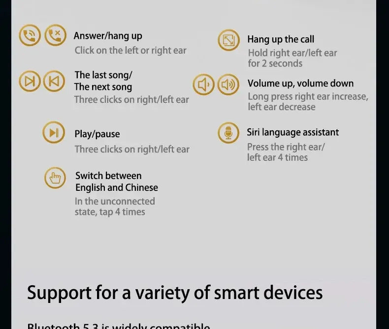 New Portable Mini Earphones Bluetooth 5.3 Earburd Wireless Headphone ENC LED SCREEN HiFi Stereo With Charging Box Gaming