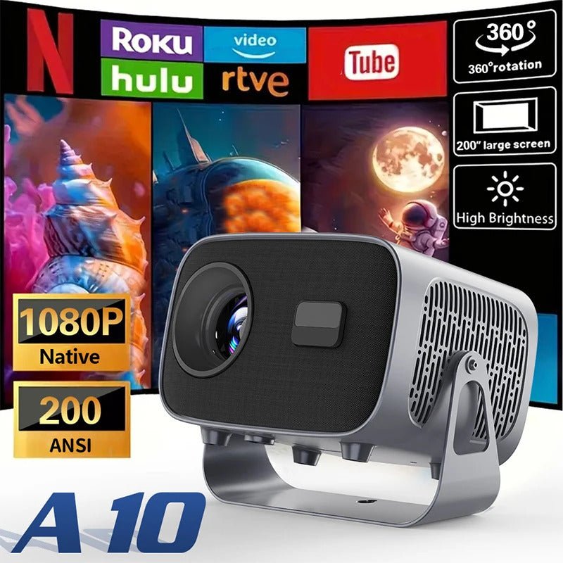 A10 Android 13 Projector Mini Home Cinema H713 BT5.2 1080P Smart 3D Portable Video Projector, HY300PRO Upgrade A10