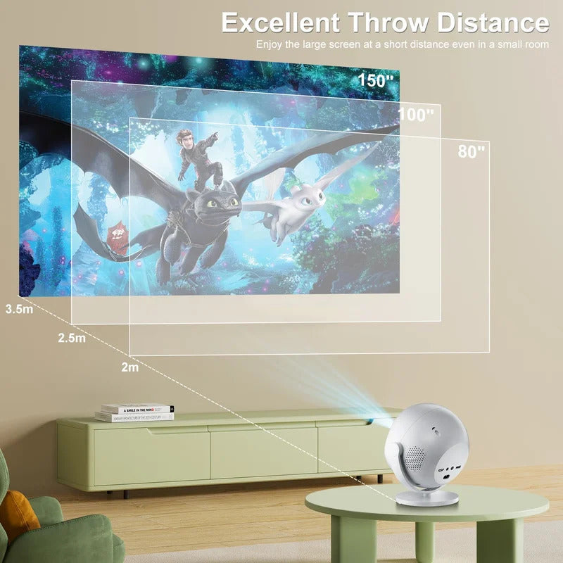 P360 4K Video Projector Native 720P Android11 Wifi BT Allwinner H713 200ANSI Outdoor Home Cinema Auto Keystone Proyector