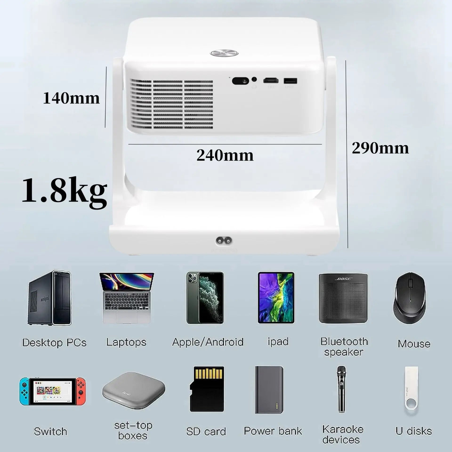 Popular D1projector home autofocus wifi genuine NETFLIX portable smart projector