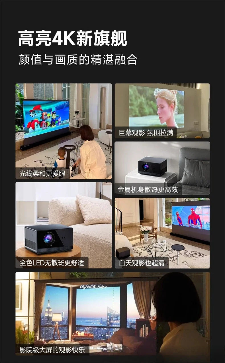 H1 projector ultra high definition household 1080P intelligent screenless WiFi direct projection white wall overseas projector