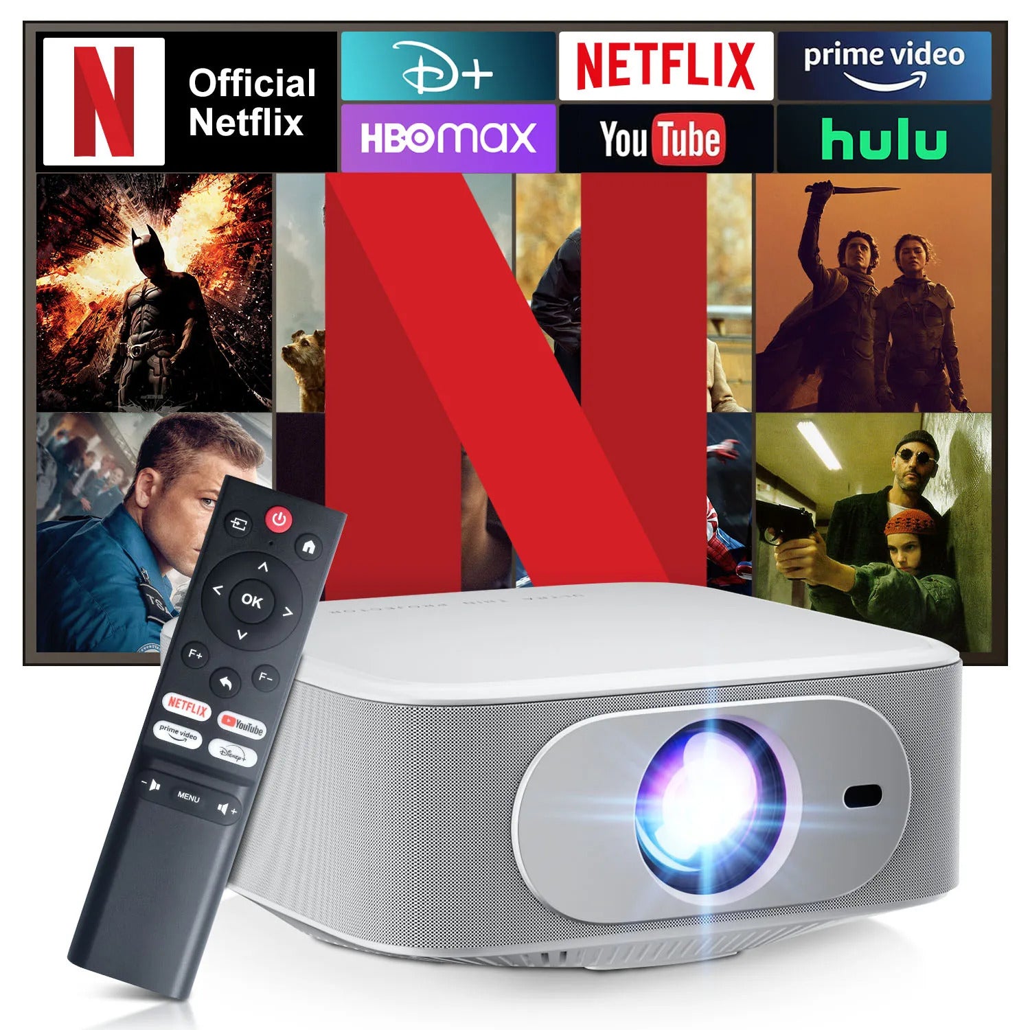 Salange Netflix Officially Licensed Android 13 P92MAX Smart 4K Projector 1080p Native Dual WiFi BT5.2 12000L Elec Focus HD Movie P92Max