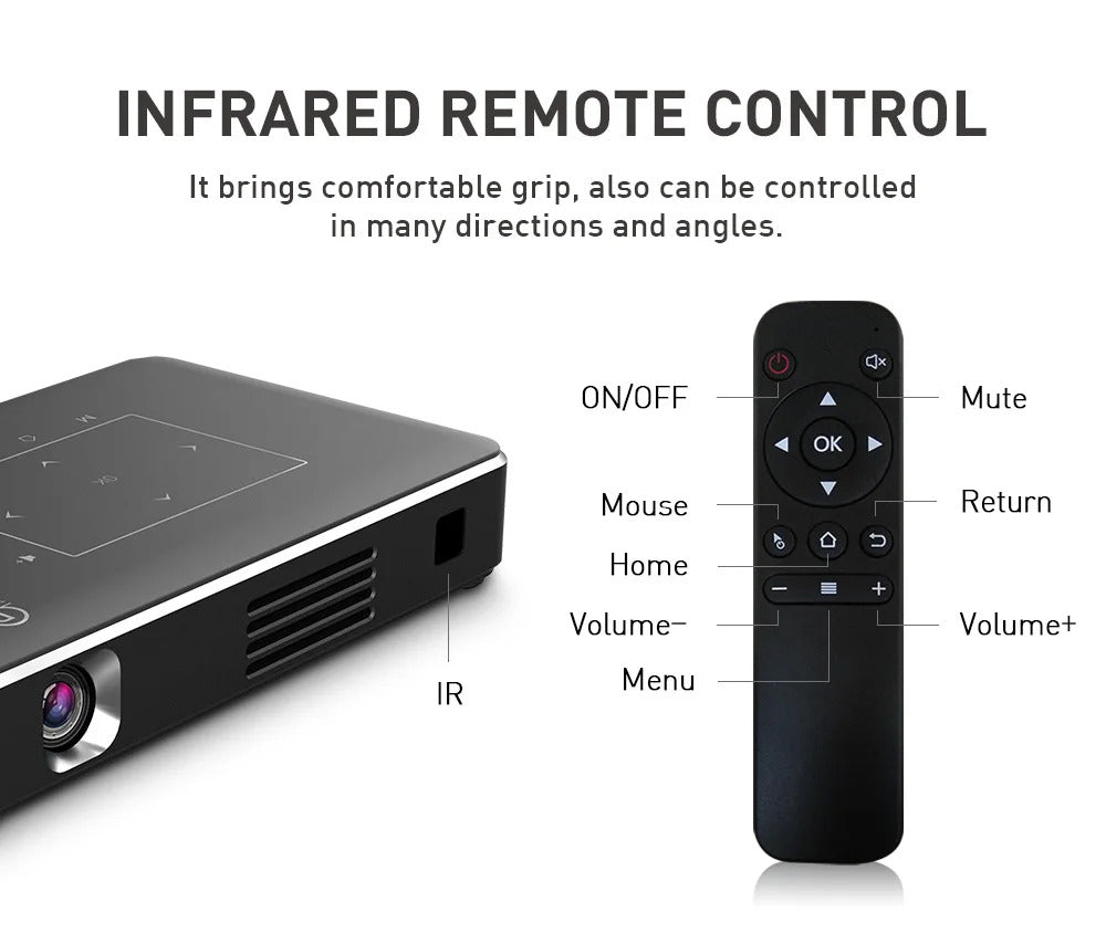 Custom Logo P10II 150 Lumen DLP Display 200 Inch Screen 3D FHD 4K Portable Overhead Projector with USB Port