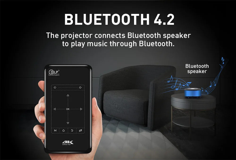 P09-II Portable DLP Mini Pocket Projector Android 9.0 2GB RAM 32GB WIFI