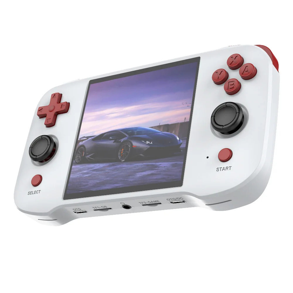 R46S 4.0inch IPS Screen Retro Handheld Game Console Linux System RK3566 Quad-core 4000mAh Battery Support 2.4G WiFi + BT White