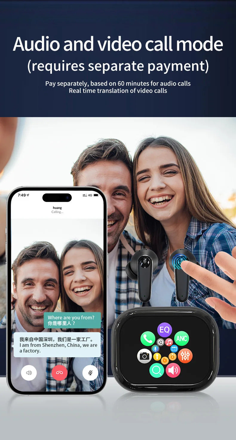 New ai headphones c11 bluetooth translation headphones in-ear charging compartment ows adjustable angle ear-hook sports headphon