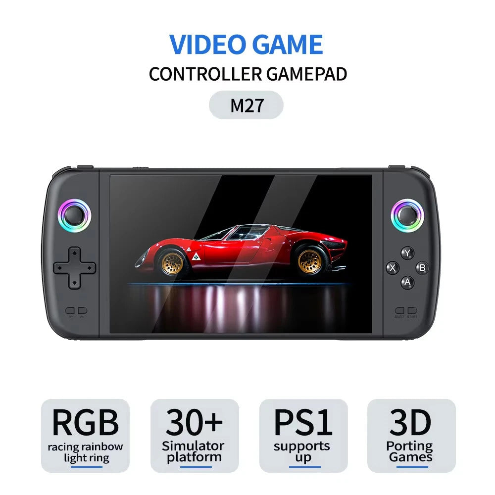 M27 Handheld Game Console 7.0 Inch Big Screen 64GB 20000+Games Portable Pocket Retro Handheld Video Game Console LINUX
