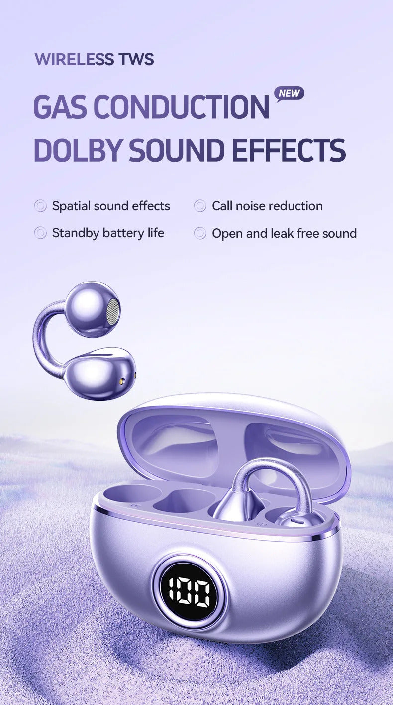 Wireless M97 TWS Ear Clip Earbuds GAS Conduction Headphones Bluetooth Call Noise Reduction Earphone HIFI Stereo Sports Headsets