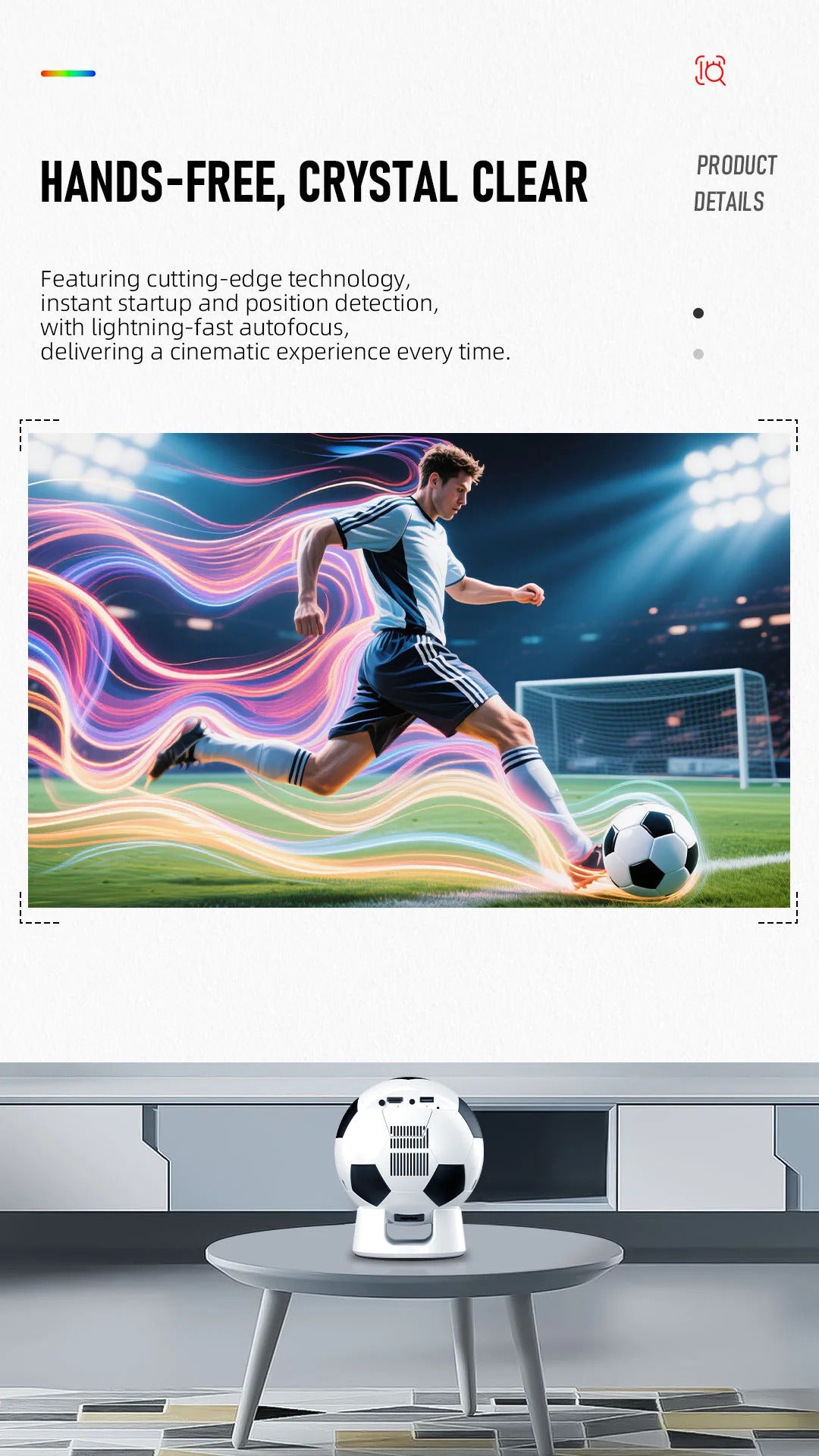 F20 HD portable football projector electric focus WiFi Android 4K PTZ home theater High-Definition Projector for Bedroom Wall