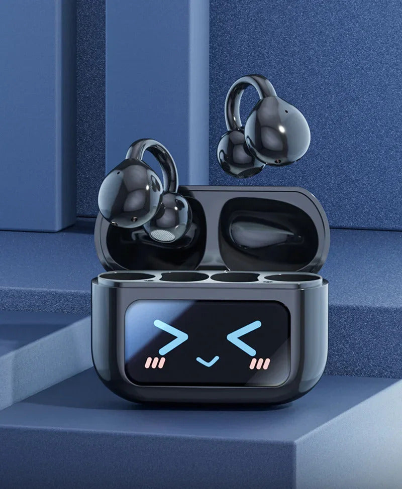 Bluetooth Headphones With AI Translation Dual-ear Digital Display Control Screen Ear Clip Type Wireless Headphones NEW