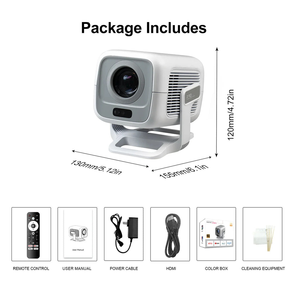 Projector TP300 NTV Android 4K & 1080P Support Auto-Focus WiFi 6 & BT5.2 Portable Outdoor For Home Theater Projector TP300 NTV