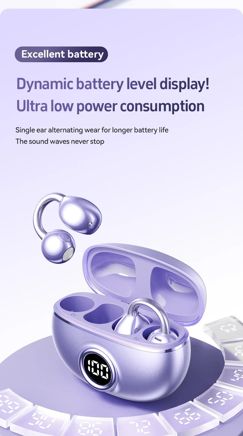 Wireless M97 TWS Ear Clip Earbuds GAS Conduction Headphones Bluetooth Call Noise Reduction Earphone HIFI Stereo Sports Headsets