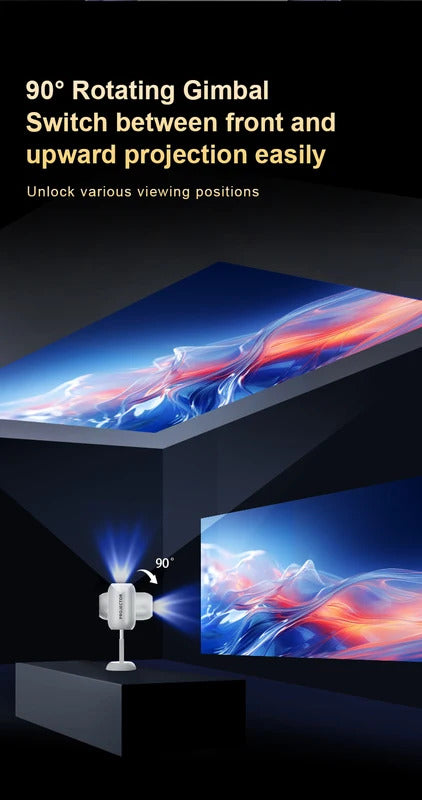 Original TS-6 Smart projector Hidden Lift Gimbal Projector 2.4G 5G WIFI BT High Brightness Home Theater 100 Inch Screen