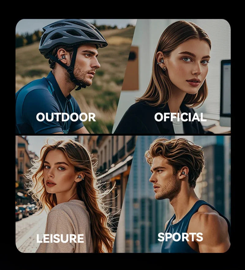 Bluetooth Headphones With AI Translation Dual-ear Digital Display Control Screen Ear Clip Type Wireless Headphones NEW