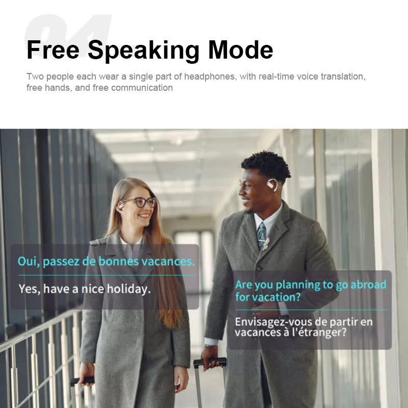 M76 AI Real Time Translation Earbuds OWS Non in Ear Bluetooth 5.4 Earphones with 144 Kinds Languages Simultaneous Interpretation