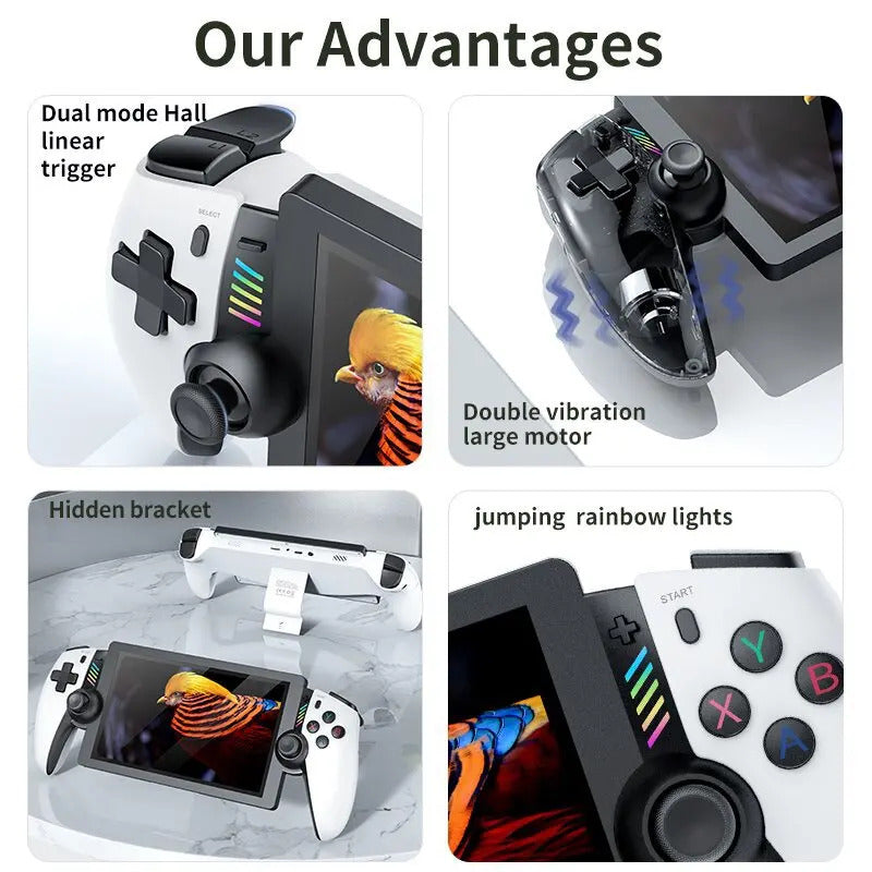 M28 Retro Handheld Game Console 7.1 Inch LCD HD Screen 30+ Emulators 128G 4000mAh PS2 3D Dual Analog Stick God of War Classic