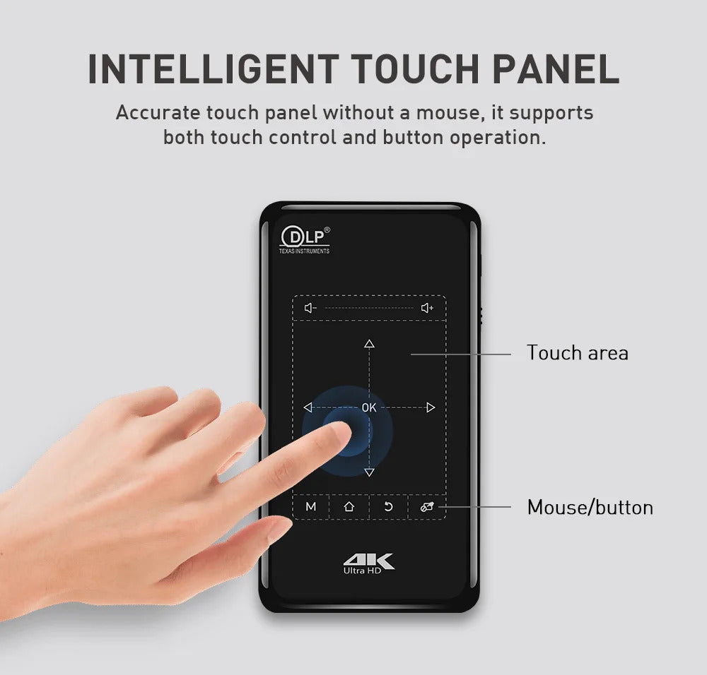 P09-II Portable DLP Mini Pocket Projector Android 9.0 2GB RAM 32GB WIFI