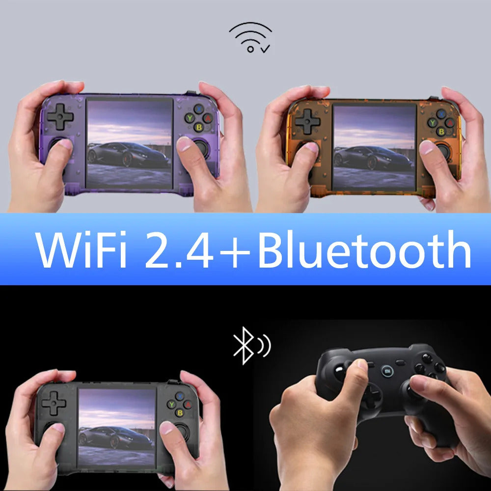 R46S 4.0inch IPS Screen Retro Handheld Game Console Linux System RK3566 Quad-core 4000mAh Battery Support 2.4G WiFi + BT