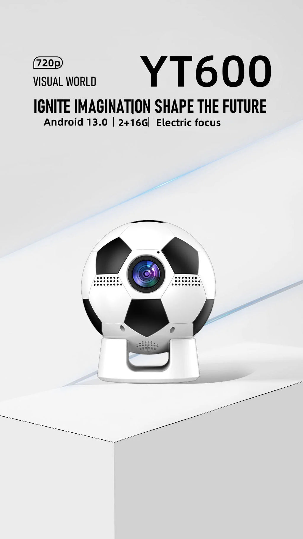 F20 HD portable football projector electric focus WiFi Android 4K PTZ home theater High-Definition Projector for Bedroom Wall