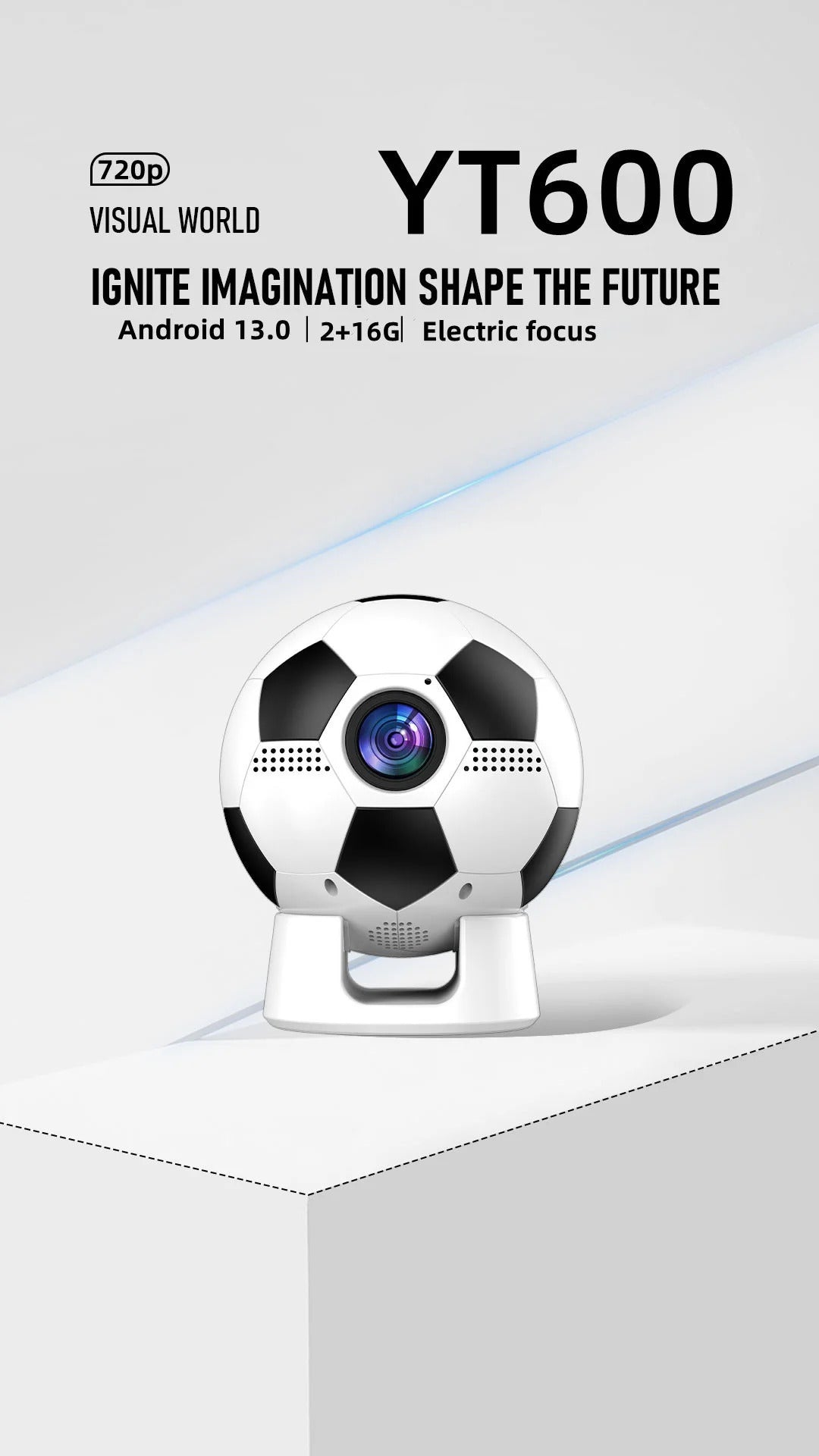 F20 HD portable football projector electric focus WiFi Android 4K PTZ home theater High-Definition Projector for Bedroom Wall