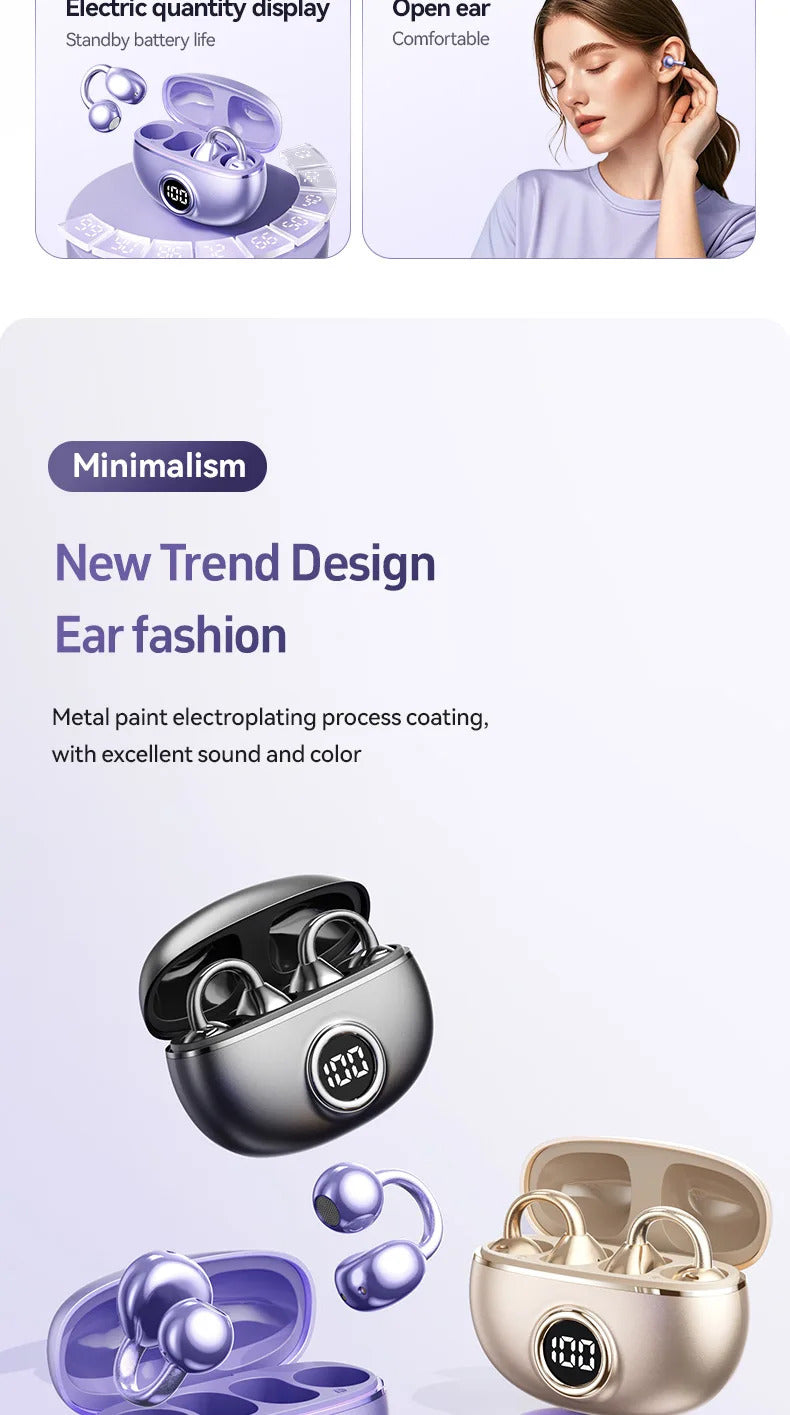 Wireless M97 TWS Ear Clip Earbuds GAS Conduction Headphones Bluetooth Call Noise Reduction Earphone HIFI Stereo Sports Headsets