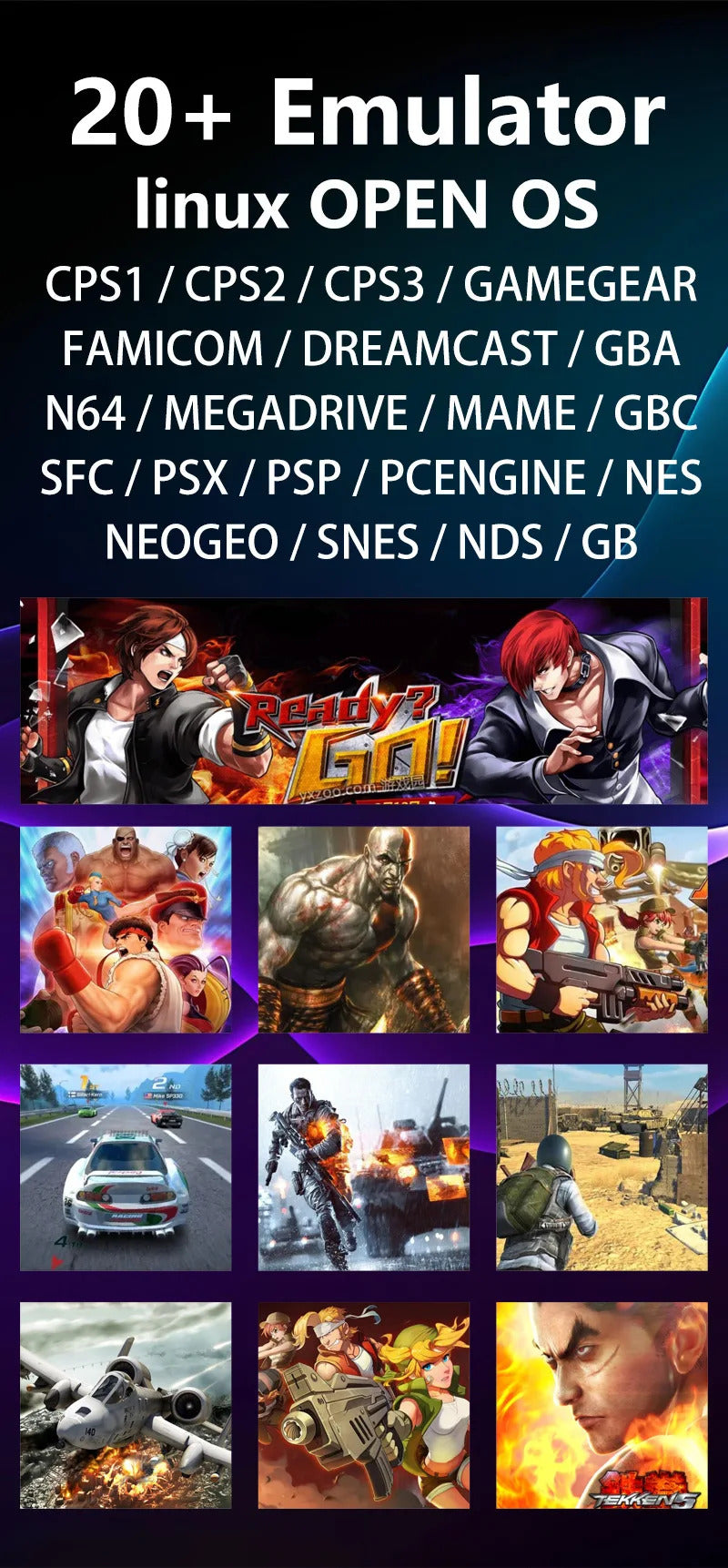 Rk35h Handheld Game Console Game Console Open-Source Portable Psp-Like High-Definition Display Supports Online Two-Player Combat