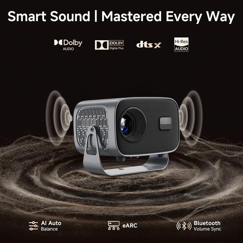 A10 Android 13 Projector Mini Home Cinema H713 BT5.2 1080P Smart 3D Portable Video Projector, HY300PRO Upgrade