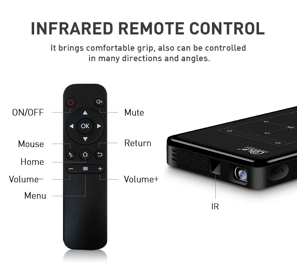 P09-II Portable DLP Mini Pocket Projector Android 9.0 2GB RAM 32GB WIFI