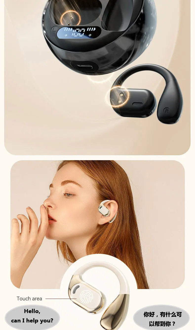 M76 AI Real Time Translation Earbuds OWS Non in Ear Bluetooth 5.4 Earphones with 144 Kinds Languages Simultaneous Interpretation