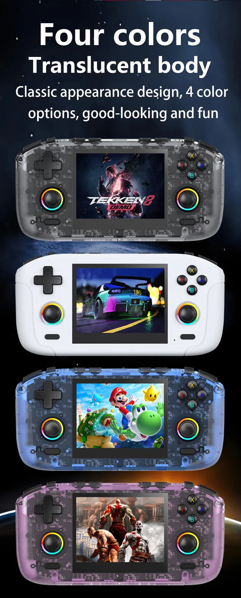 Rk35h Handheld Game Console Game Console Open-Source Portable Psp-Like High-Definition Display Supports Online Two-Player Combat