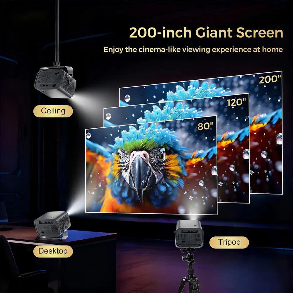 A10 Android 13 Projector Mini Home Cinema H713 BT5.2 1080P Smart 3D Portable Video Projector, HY300PRO Upgrade