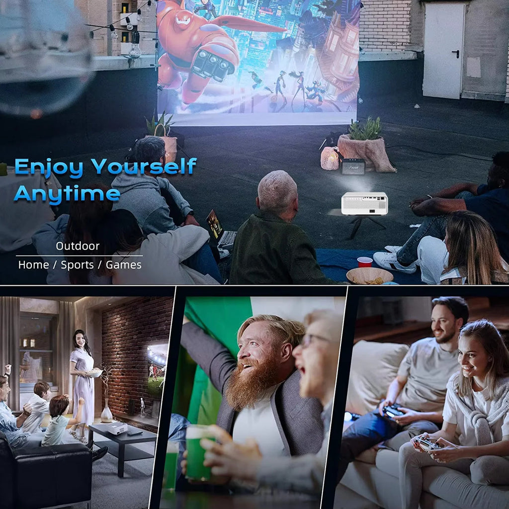 X1 HD Movie Projector 600ANSI Lumens 1080P Support 4K Video Auto-Focus Android Home Theater WiFi Beamer For Homestay Hotel