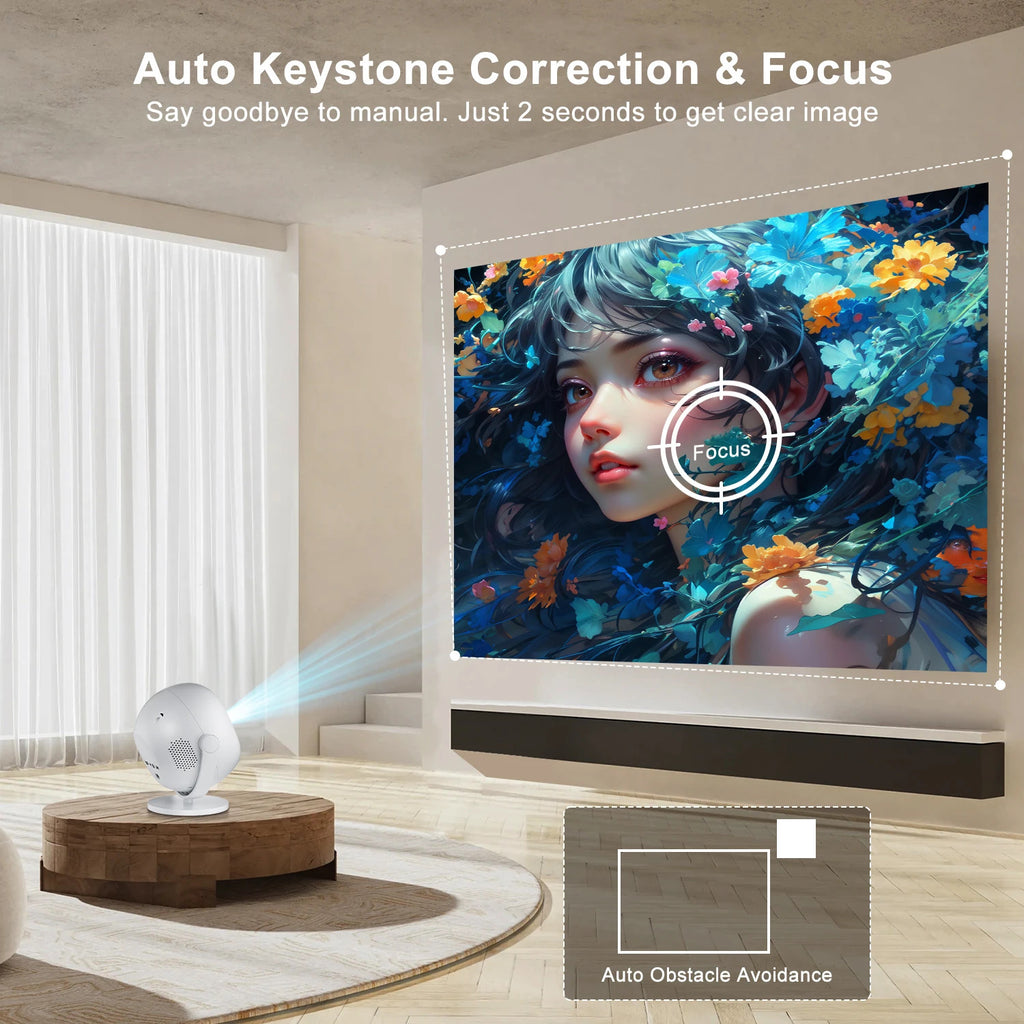 P360 4K Video Projector Native 720P Android11 Wifi BT Allwinner H713 200ANSI Outdoor Home Cinema Auto Keystone Proyector
