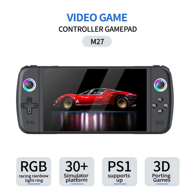 M27 Handheld Game Console 7.0 Inch Big Screen 64GB 20000+Games Portable Pocket Retro Handheld Video Game Console LINUX