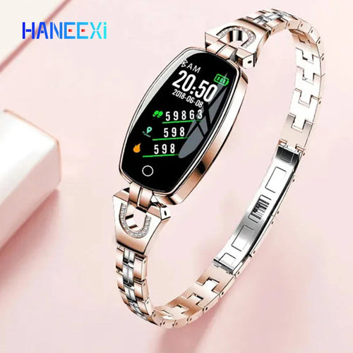 2026 best gift for girlfriend full metal H8 smart watch wristband wome - Anrayshop