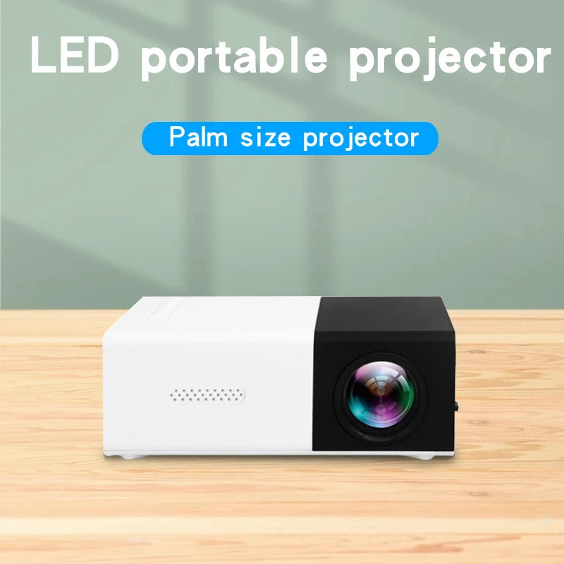 Supports HDMI, USB connection and uses high-definition projector YG300 home theater grade non occupying projector