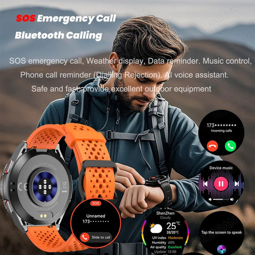 2026 New GPS Smart Watch AI voice Military Blood pressure monitor heal - Anrayshop