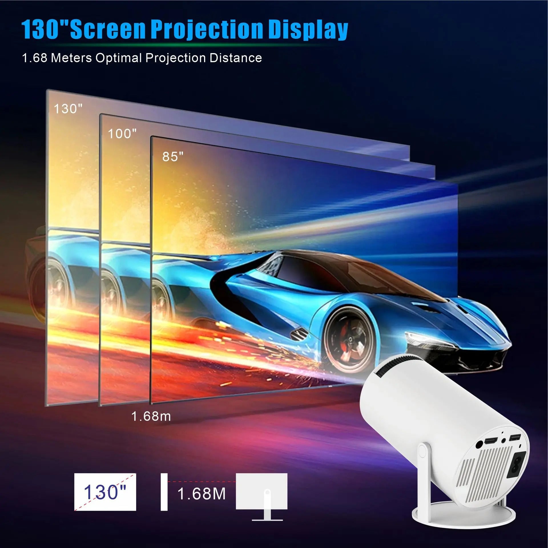 Magcubic HY300 Pro+ 4K Android 11 Portable Projector 8000 Lumens WiFi 6 BT5.4 Outdoor Theater 5W HiFi Speaker 720P HD Supported
