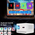 A10 Android 13 Projector Mini Home Cinema H713 BT5.2 1080P Smart 3D Portable Video Projector, HY300PRO Upgrade M10