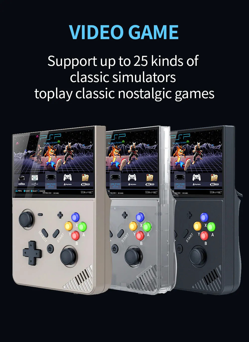 M18 64G/128G Handheld Game Console 20000+/30000+Game 4.3in LCD Screen Retro Video Game Console Birthday Gifts for Boys and Girls