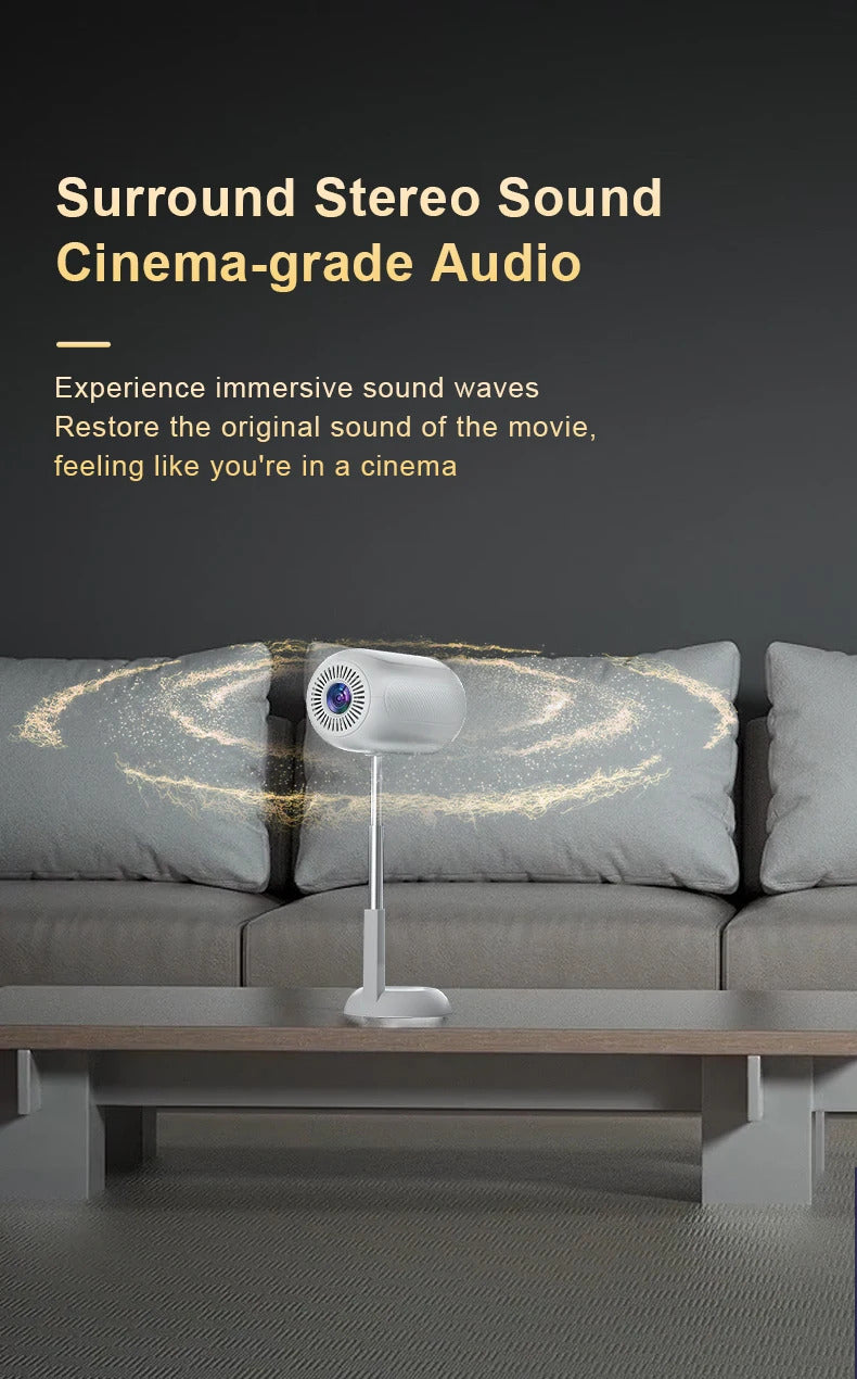 Original TS-6 Smart projector Hidden Lift Gimbal Projector 2.4G 5G WIFI BT High Brightness Home Theater 100 Inch Screen